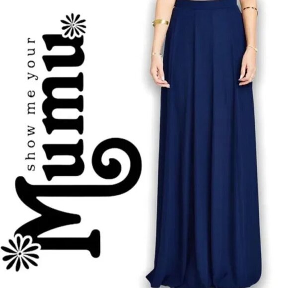 Show Me Your Mumu LIKE NEW Princess Ariel Skirt high waisted navy chiffon size S - Picture 1 of 5